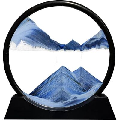 Aoderun Sandbilder Zum Drehen 3d Sanduhr Büro Deko Sand Rundes Glas Fließender Sand Rahmen Bewegliches Sandbild für Schreibtisch Sandmalerei für Erwachses (Neu Blau,20cm) Aoderun Sandbilder Zum Drehen 3d Sanduhr Büro Deko Sand Rundes Glas Fließender Sand Rahmen Bewegliches Sandbild für Schreibtisch Sandmalerei für Erwachses (Neu Blau,20cm)