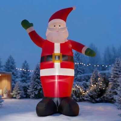 Spetebo Aufblasbare XL Weihnachtsdeko mit LED Beleuchtung für Innen & Außen Riesen Nikolaus Gartendeko selbstaufblasend mit bunten LEDs für Außen und Innen Weihnachtsmann Santa Claus Figur extra groß Spetebo Aufblasbare XL Weihnachtsdeko mit LED Beleuchtung für Innen & Außen Riesen Nikolaus Gartendeko selbstaufblasend mit bunten LEDs für Außen und Innen Weihnachtsmann Santa Claus Figur extra groß