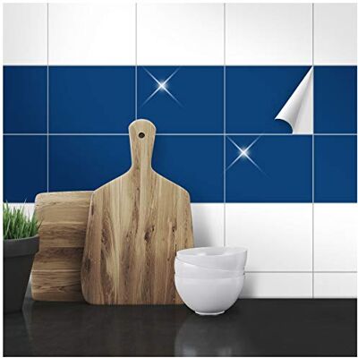 WANDKINGS Fliesenaufkleber 14,5 x 19,5 cm, 20 Stück DUNKELBLAU GLÄNZEND WANDKINGS Fliesenaufkleber 14,5 x 19,5 cm, 20 Stück DUNKELBLAU GLÄNZEND