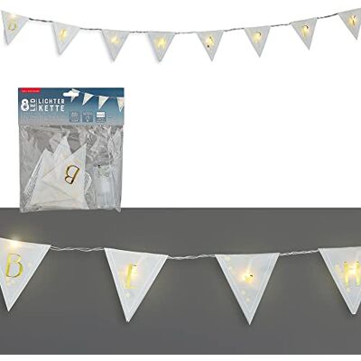 Cepewa Mikro Draht Lichterkette Be Happy Flaggen Aufdruck L150cm 8 Fahnen Batterie Deko Beleuchtung (1 x Lichterkette Be Happy) Cepewa Mikro Draht Lichterkette Be Happy Flaggen Aufdruck L150cm 8 Fahnen Batterie Deko Beleuchtung (1 x Lichterkette Be Happy)