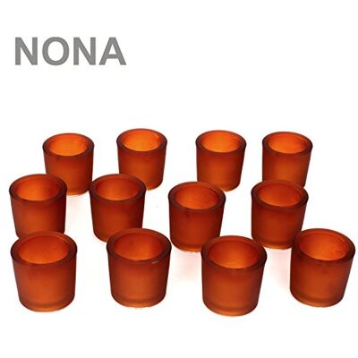 NoNa 12er Set 6 cm Teelichtglas Glas Orange Terrakotta Kerzenglas Windlicht Kerzengläser NoNa 12er Set 6 cm Teelichtglas Glas Orange Terrakotta Kerzenglas Windlicht Kerzengläser