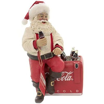 Kurt Adler Coca-Cola Weihnachtsmann sitzend auf Kühler Tisch, Mehrfarbig Kurt Adler Coca-Cola Weihnachtsmann sitzend auf Kühler Tisch, Mehrfarbig