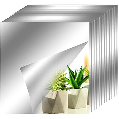 Toyyevr 18 Stück Spiegel-Aufkleber, selbstklebend, dekorativ, Spiegel, quadratisch, silberfarben, abnehmbar, dekorativ, selbstklebend, für Badezimmer, Wohnzimmer, Schlafzimmer (15 x 15 cm) Toyyevr 18 Stück Spiegel-Aufkleber, selbstklebend, dekorativ, Spiegel, quadratisch, silberfarben, abnehmbar, dekorativ, selbstklebend, für Badezimmer, Wohnzimmer, Schlafzimmer (15 x 15 cm)