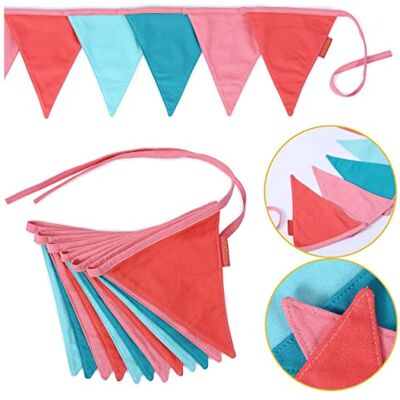 Papierdrachen Wimpelkette als Kinderzimmer Deko 3m Wimpel je 16x18cm 12Stück Rosa Mint Fähnchen Girlande Kindergeburtstags-Dekoration Set 1 Papierdrachen Wimpelkette als Kinderzimmer Deko 3m Wimpel je 16x18cm 12Stück Rosa Mint Fähnchen Girlande Kindergeburtstags-Dekoration Set 1