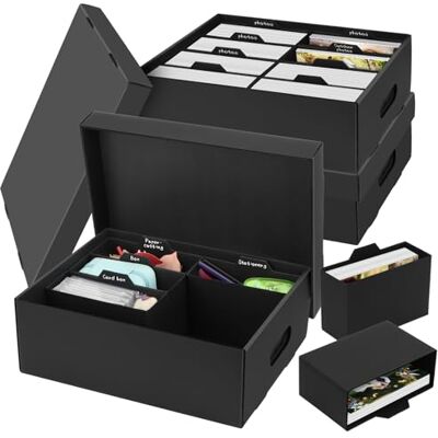 BILIPLE 3 Stück Fotoaufbewahrungsbox, Fotobox Aufbewahrungsbox mit Deckel für 10x15 cm Fotos, Aufbewahrungsboxen schwarz Fotoalben Foto-Organizer aus Pappe für Handwerk Aufkleber Foto BILIPLE 3 Stück Fotoaufbewahrungsbox, Fotobox Aufbewahrungsbox mit Deckel für 10x15 cm Fotos, Aufbewahrungsboxen schwarz Fotoalben Foto-Organizer aus Pappe für Handwerk Aufkleber Foto