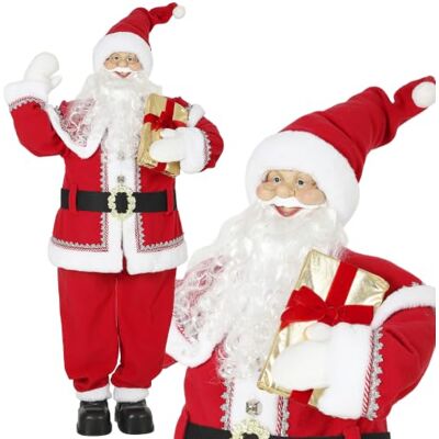 HOMCOM Weihnachtsmann 150 cm Lebensgroß mit Geräusch- und Berührungssensor Weihnachtsdekoration Figur, Nikolaus, mit Drehendem Kopf, Winkender Hand, Geschenk, Beweglichen Armen, Musik, Handgefertigt HOMCOM Weihnachtsmann 150 cm Lebensgroß mit Geräusch- und Berührungssensor Weihnachtsdekoration Figur, Nikolaus, mit Drehendem Kopf, Winkender Hand, Geschenk, Beweglichen Armen, Musik, Handgefertigt