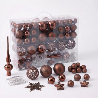 Spetebo Kunststoff Christbaumkugel Set 111-teilig bruchsicher braun Weihnachtskugeln inklusive Metall Haken Weihnachtskugeln Deko Schmuck Anhänger für Weihnachtsbaum Christbaum Tannenbaum Spetebo Kunststoff Christbaumkugel Set 111-teilig bruchsicher braun Weihnachtskugeln inklusive Metall Haken Weihnachtskugeln Deko Schmuck Anhänger für Weihnachtsbaum Christbaum Tannenbaum