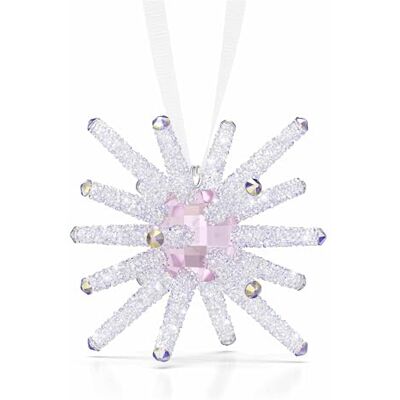 Swarovski Wicked Zauberstab Ornament, Kristallanhänger mit 443 Facetten, Rosa Kristallkern, Crystal-Rocks-Spitzen und Weißem Ripsband, Inspiriert vom Film Wicked, Größe: 5.4 x 6.1 x 6.1 cm Swarovski Wicked Zauberstab Ornament, Kristallanhänger mit 443 Facetten, Rosa Kristallkern, Crystal-Rocks-Spitzen und Weißem Ripsband, Inspiriert vom Film Wicked, Größe: 5.4 x 6.1 x 6.1 cm