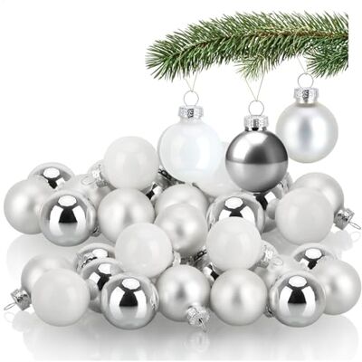com-four ® 40x Mini-Christbaumkugeln aus Glas, kleine Weihnachtskugeln Baumschmuck für den Weihnachtsbaum Ø 3 cm com-four ® 40x Mini-Christbaumkugeln aus Glas, kleine Weihnachtskugeln Baumschmuck für den Weihnachtsbaum Ø 3 cm