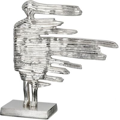 GILDE Skulptur Verwehung aus Aluminium Fraumotiv silberfarben Höhe 38cm x Breite 36cm GILDE Skulptur Verwehung aus Aluminium Fraumotiv silberfarben Höhe 38cm x Breite 36cm