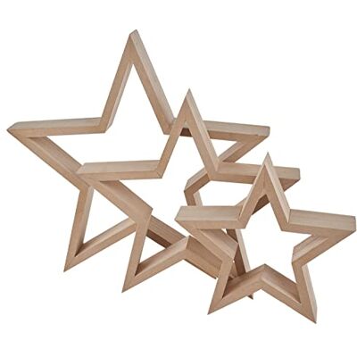 VBS Holz-Sterne Frame 3er Set MDF Dekoration 18-29 cm VBS Holz-Sterne Frame 3er Set MDF Dekoration 18-29 cm
