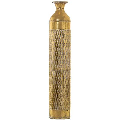 DRW Bodenvase aus Metall, goldfarben, 17 x 89 cm DRW Bodenvase aus Metall, goldfarben, 17 x 89 cm