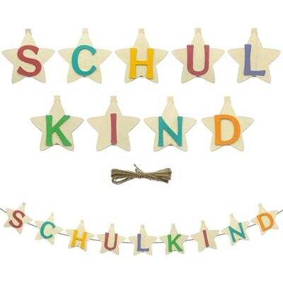 Unique ® Holz Klammern Schulkind Stern Girlande Hänge Deko Banner für Schuleinführung Einschulung Schulanfang Dekoration Schule Jungs Mädchen Unique ® Holz Klammern Schulkind Stern Girlande Hänge Deko Banner für Schuleinführung Einschulung Schulanfang Dekoration Schule Jungs Mädchen