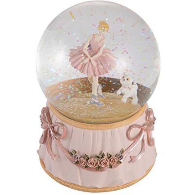 Dreamwizor Ballerina Schneekugel spielt Greensleeves Musik Ballett tanzendes Mädchen mit Welpen rotierende mechanische und musikalische Glas-Schneekugel 10,2 cm Dreamwizor Ballerina Schneekugel spielt Greensleeves Musik Ballett tanzendes Mädchen mit Welpen rotierende mechanische und musikalische Glas-Schneekugel 10,2 cm