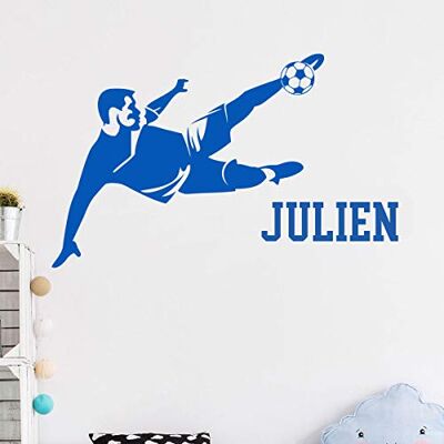 Ambiance Sticker Personalisierte Namensaufkleber Sticker Fußball Wanddekoration Kinderzimmer 2 Bögen à 30x35cm und 60x25cm Marineblau Ambiance Sticker Personalisierte Namensaufkleber Sticker Fußball Wanddekoration Kinderzimmer 2 Bögen à 30x35cm und 60x25cm Marineblau
