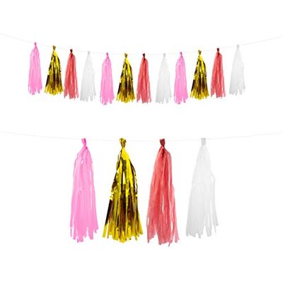 Oblique-Unique® Tassel Girlande Quasten Quoddel Quaddel Troddel Papier Streifen Deckenhänger Banner Deko für Geburtstag Hochzeit Jubiläum Party Feier Kindergeburtstag Dekoration wählbar (Rosa Weiss) Oblique-Unique® Tassel Girlande Quasten Quoddel Quaddel Troddel Papier Streifen Deckenhänger Banner Deko für Geburtstag Hochzeit Jubiläum Party Feier Kindergeburtstag Dekoration wählbar (Rosa Weiss)