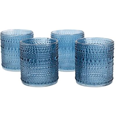 Creativery Teelichtgläser 7x8 cm 4 Stück Teelichthalter Glas Farbauswahl: dunkelblau/Navy 370 Creativery Teelichtgläser 7x8 cm 4 Stück Teelichthalter Glas Farbauswahl: dunkelblau/Navy 370