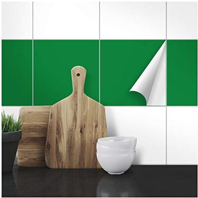 WANDKINGS Fliesenaufkleber 19,5 x 19,5 cm, 20 Stück GRÜN SEIDENMATT WANDKINGS Fliesenaufkleber 19,5 x 19,5 cm, 20 Stück GRÜN SEIDENMATT