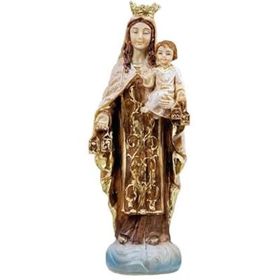 DRW Figur Jungfrau von Carmen, Holzstil, Schutzpatron der Seeleute aus Harz, handbemalt, 5 x 4 x 12 cm DRW Figur Jungfrau von Carmen, Holzstil, Schutzpatron der Seeleute aus Harz, handbemalt, 5 x 4 x 12 cm