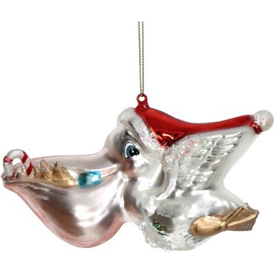 HD Collection Christbaumschmuck Glas 15,2cm Pelikan Figur zum Aufhängen handbemalt & mit Glitzer Weihnachtsbaum Anhänger für Weihnachten Christbaumanhänger & Weihnachtsbaumschmuck Vogel Silber HD Collection Christbaumschmuck Glas 15,2cm Pelikan Figur zum Aufhängen handbemalt & mit Glitzer Weihnachtsbaum Anhänger für Weihnachten Christbaumanhänger & Weihnachtsbaumschmuck Vogel Silber