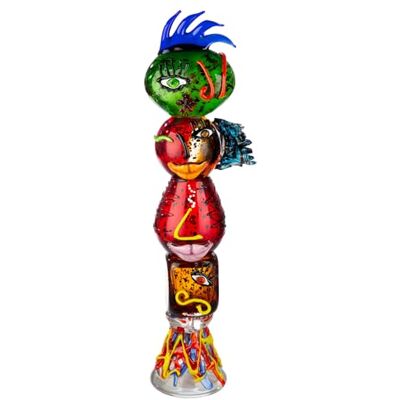 ART Dekoobjekt Lakosta aus Glas Kopf-Form Mehrfarbig Höhe 80cm x Breite 23cm Dekoration Hingucker in jedem Raum ART Dekoobjekt Lakosta aus Glas Kopf-Form Mehrfarbig Höhe 80cm x Breite 23cm Dekoration Hingucker in jedem Raum