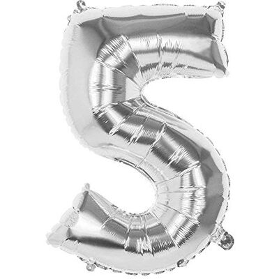 Boland Folienballon Zahl, Silber 86 cm, Silber, Zahlenballon, Nummer, Ballon, Luft, Geburtstag, Jubiläum Boland Folienballon Zahl, Silber 86 cm, Silber, Zahlenballon, Nummer, Ballon, Luft, Geburtstag, Jubiläum