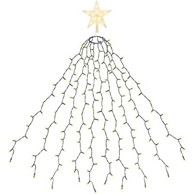 SALCAR 3m Weihnachtsbaum Lichterkette mit Ring, 10 Girlanden & Sternspitze 360er Warmweiß Weihnachtsbeleuchtung für 180cm bis 350cm Tannenbaum, Wasserdicht, 8 Modi, Timer & Memory, Außen & Innen SALCAR 3m Weihnachtsbaum Lichterkette mit Ring, 10 Girlanden & Sternspitze 360er Warmweiß Weihnachtsbeleuchtung für 180cm bis 350cm Tannenbaum, Wasserdicht, 8 Modi, Timer & Memory, Außen & Innen