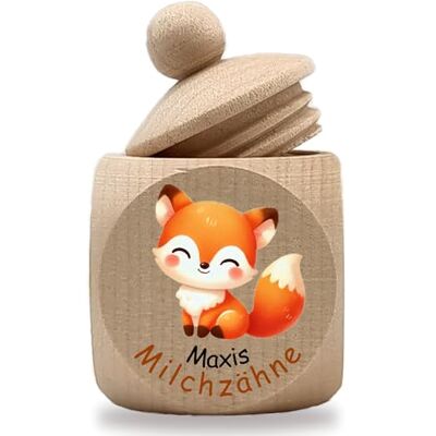 Homeyourself Niedliche Milchzahndose aus Holz mit Schraubdeckel, mit tollen Motiven, Zahnbox personalisierbar mit Namen (Fuchs) Homeyourself Niedliche Milchzahndose aus Holz mit Schraubdeckel, mit tollen Motiven, Zahnbox personalisierbar mit Namen (Fuchs)
