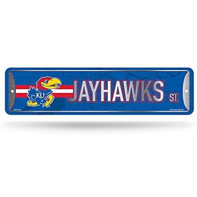 Rico Industries NCAA Kansas Jayhawks Heimdekoration Metall-Straßenschild (10,2 x 38,1 cm) – ideal für Zuhause, Büro, Schlafzimmer und Männerhöhle – hergestellt Rico Industries NCAA Kansas Jayhawks Heimdekoration Metall-Straßenschild (10,2 x 38,1 cm) – ideal für Zuhause, Büro, Schlafzimmer und Männerhöhle – hergestellt
