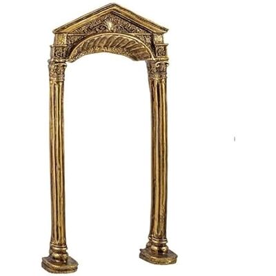 DRW Goldener Bogen zum Aufstellen von Figuren unter Kunstharz, handbemalt, 14 x 26 cm DRW Goldener Bogen zum Aufstellen von Figuren unter Kunstharz, handbemalt, 14 x 26 cm