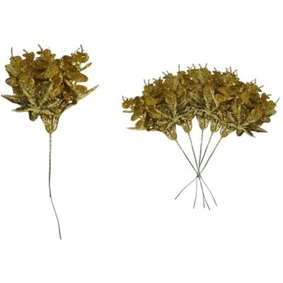 SHATCHI Weihnachtsbaum-Eukalyptus-Ahornblattstiele, 17 cm, dunkelgrün, 6 Stück Glitzernde künstliche Blätter zum Dekorieren von Weihnachtsbäumen, Kränzen, Girlanden, Vase, DIY Handwerk SHATCHI Weihnachtsbaum-Eukalyptus-Ahornblattstiele, 17 cm, dunkelgrün, 6 Stück Glitzernde künstliche Blätter zum Dekorieren von Weihnachtsbäumen, Kränzen, Girlanden, Vase, DIY Handwerk