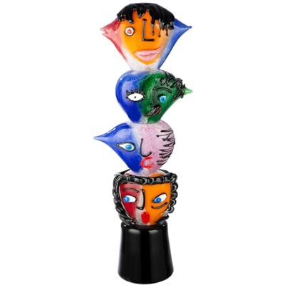 ART Dekoobjekt Formanos Kopf aus Glas Mehrfarbig Höhe 86cm x Breite 31cm 4 Gesichter ART Dekoobjekt Formanos Kopf aus Glas Mehrfarbig Höhe 86cm x Breite 31cm 4 Gesichter