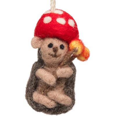 SIKORA Filz Anhänger hangemachter Christbaumschmuck aus Wollfilz Deko Figur Weihnachten Ornament Handmade in Nepal, Farbe:Igel 9cm FZ06 SIKORA Filz Anhänger hangemachter Christbaumschmuck aus Wollfilz Deko Figur Weihnachten Ornament Handmade in Nepal, Farbe:Igel 9cm FZ06