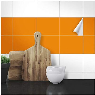 WANDKINGS Fliesenaufkleber 14,5 x 19,5 cm, 20 Stück ORANGE SEIDENMATT WANDKINGS Fliesenaufkleber 14,5 x 19,5 cm, 20 Stück ORANGE SEIDENMATT