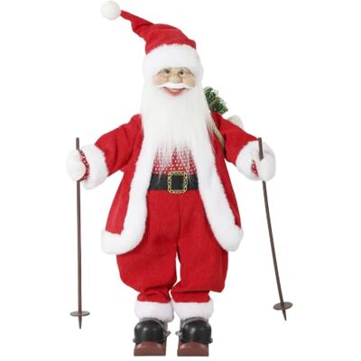 HOMCOM Ski-Weihnachtsmann 120 cm Stehende Singende Figur Weihnachtsdekoration mit Skiern, Stöcken, Geschenkesack, Handgefertigt, Geräusch- und Berührungssensor HOMCOM Ski-Weihnachtsmann 120 cm Stehende Singende Figur Weihnachtsdekoration mit Skiern, Stöcken, Geschenkesack, Handgefertigt, Geräusch- und Berührungssensor