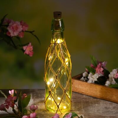 MARELIDA LED Dekoflasche mit Lichterkette Juteseil Leuchtflasche Flaschenlicht (Hellgrün) MARELIDA LED Dekoflasche mit Lichterkette Juteseil Leuchtflasche Flaschenlicht (Hellgrün)