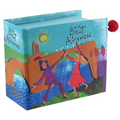 Lutèce Créations Spieluhr/Spieldose/Musikdose/Musikbox mit Handkurbel in Form eines illustrierten Pappbuchs mit 18-Ton-Spielwerk Sur le pont d'Avignon Auf der Brücke von Avignon Lutèce Créations Spieluhr/Spieldose/Musikdose/Musikbox mit Handkurbel in Form eines illustrierten Pappbuchs mit 18-Ton-Spielwerk Sur le pont d'Avignon Auf der Brücke von Avignon