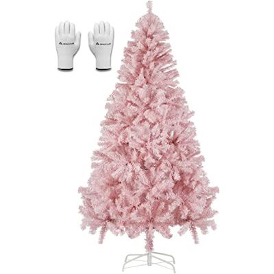 SALCAR Künstlicher Weihnachtsbaum 180 cm in Rosa 1,8 m mit Metallständer und Handschuhen, pinker Tannenbaum aus PVC mit 735 Astspitzen für moderne Weihnachtsdeko SALCAR Künstlicher Weihnachtsbaum 180 cm in Rosa 1,8 m mit Metallständer und Handschuhen, pinker Tannenbaum aus PVC mit 735 Astspitzen für moderne Weihnachtsdeko