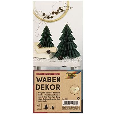 Folia 49211 Klassische Bäume Honigwaben-Set von 2 - Weihnachtsdekoration Folia 49211 Klassische Bäume Honigwaben-Set von 2 - Weihnachtsdekoration