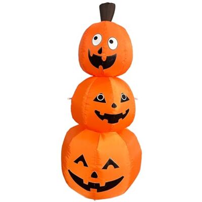 Riethmüller Inflatable gestapelte Kürbisse 60x60x120 cm Halloween Deko Outdoor & Indoor Kürbis Figur mit Gebläse, Lichteffekte inkl. Heringe & Seile, Orange/ Schwarz Riethmüller Inflatable gestapelte Kürbisse 60x60x120 cm Halloween Deko Outdoor & Indoor Kürbis Figur mit Gebläse, Lichteffekte inkl. Heringe & Seile, Orange/ Schwarz