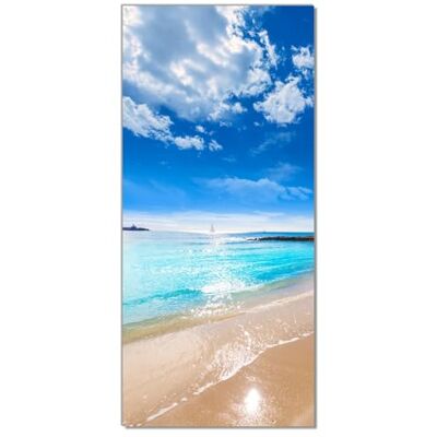 Wallario Selbstklebende Türtapete Traumstrand unter blauem Himmel Türposter 93 x 205 cm Abwischbar, rückstandsfrei zu entfernen Wallario Selbstklebende Türtapete Traumstrand unter blauem Himmel Türposter 93 x 205 cm Abwischbar, rückstandsfrei zu entfernen