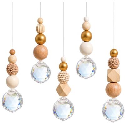JOSTIVE 5er-Set Crystal Sonnenfänger Fensterdekoration: Mehrfacettkristall Buche Mattgold Mehrfarbig Kristall Fenster Anhänger, Suncatcher Dekoration für Schlafzimmer Garten Wohnraum Dekoration JOSTIVE 5er-Set Crystal Sonnenfänger Fensterdekoration: Mehrfacettkristall Buche Mattgold Mehrfarbig Kristall Fenster Anhänger, Suncatcher Dekoration für Schlafzimmer Garten Wohnraum Dekoration