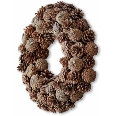Loberon Kranz Mellor, braun Herbst, Weihnachten, Mit echten Zweigen und Zapfen, Naturgetreuer Look, Mit Jute-Aufhängung Loberon Kranz Mellor, braun Herbst, Weihnachten, Mit echten Zweigen und Zapfen, Naturgetreuer Look, Mit Jute-Aufhängung