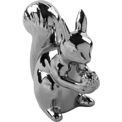 Fink kleines Deko Eichhörnchen 9 cm aus Keramik Silberne Dekofigur zum Aufstellen Fink kleines Deko Eichhörnchen 9 cm aus Keramik Silberne Dekofigur zum Aufstellen
