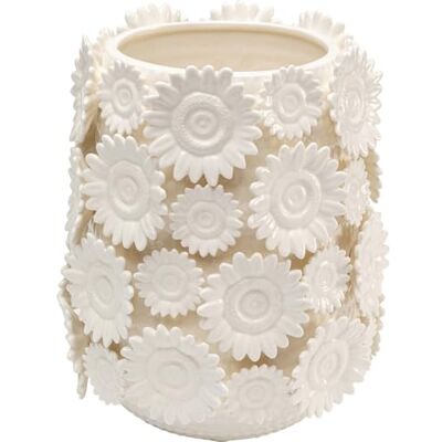 Kare Design Vase Sunflowers, Weiß, Deko Vase, Blumenvase, Sonnenblumen Motiv, Wohnzimmer, Flur, 30cm Höhe, 29x24x24 Kare Design Vase Sunflowers, Weiß, Deko Vase, Blumenvase, Sonnenblumen Motiv, Wohnzimmer, Flur, 30cm Höhe, 29x24x24
