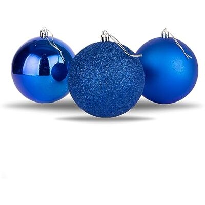 SHATCHI 10 cm/3 Stück Weihnachtskugeln, bruchsicher, blau, Weihnachtsbaumschmuck, Kugel, Ornamente, Kugeln, Weihnachtsdekoration, Urlaubsdekoration, glänzend, matt, glitzernd SHATCHI 10 cm/3 Stück Weihnachtskugeln, bruchsicher, blau, Weihnachtsbaumschmuck, Kugel, Ornamente, Kugeln, Weihnachtsdekoration, Urlaubsdekoration, glänzend, matt, glitzernd