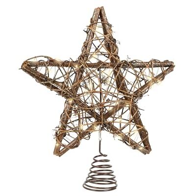 Lumineo LED Christbaumspitze Stern mit Timer 30cm Rattan Beleuchtete Weihnachtsbaumspitze mit Spiralhalterung Sternspitze Aufstecker für den Weihnachtsbaum Christbaumschmuck & Weihnachtsbaumschmuck Lumineo LED Christbaumspitze Stern mit Timer 30cm Rattan Beleuchtete Weihnachtsbaumspitze mit Spiralhalterung Sternspitze Aufstecker für den Weihnachtsbaum Christbaumschmuck & Weihnachtsbaumschmuck