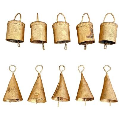 Fangxuee 10 Stück Vintage-Hängeglocken, Weihnachtsdekorationen, Glocken für die Inneneinrichtung, Kuhglocken, Dekoration mit Seil-Stil, Langlebig, Einfach zu Installieren Fangxuee 10 Stück Vintage-Hängeglocken, Weihnachtsdekorationen, Glocken für die Inneneinrichtung, Kuhglocken, Dekoration mit Seil-Stil, Langlebig, Einfach zu Installieren