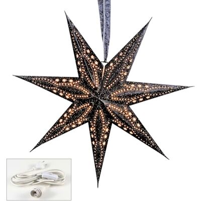 levandeo Leuchtstern Schwarz 7 Zacken Papierstern 60cm Samt Weihnachtsstern Deko Stern Lampe Weihnachtsdeko levandeo Leuchtstern Schwarz 7 Zacken Papierstern 60cm Samt Weihnachtsstern Deko Stern Lampe Weihnachtsdeko