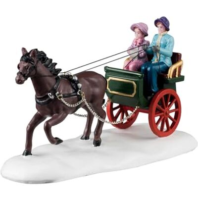 Lemax Caravan-Figur mit Schnee „Winter Carriage Rid“ aus Harz H8 x 13,5 x 6,5 cm Lemax Caravan-Figur mit Schnee „Winter Carriage Rid“ aus Harz H8 x 13,5 x 6,5 cm